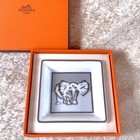 Hermes Mini Tray 1997 Hommage A L afrique Africa Elephant Porcelain 8x8cm W box