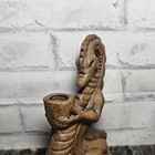 Vintage Clay 6  Whimsical Dragon Incense Burner Hand Made Signed Brown 