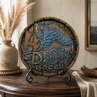 Hand Painted Plaster 3d Pisces  The Fish  Horoscope Zodiac Astrology Wall Plaque