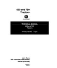 John Deere 650  750 Utility Tractor Service Manual Repair Shop Technical Book
