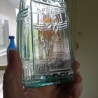 Merry Christmas   Happy New Year Lady On Barrel Pint 1890 Barrel Whiskey Flask