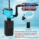 Submersible Internal Aquarium Filter Multiple Function Powerful Pump Fish Tank