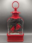 Battery Operated Christmas Light-up Cardinal Red Snow Globe Lantern By Holiday