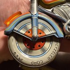 Technofix Motorcycle Tin Wind Up Vintage Toy Germany Works With  15 Driver