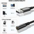 Usb To 3 5mm Jack Audio Adapter 0 65feet 20cm  External Sound Card