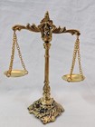 Vintage Brass Scales Of Justice Lawyer Office Decor Mini Gold Antique Balance