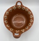 Mexican Hand Painted Terracotta Cazuela Bowl W Handles 10 5    Rustic Folk Art