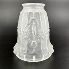 Antique Frosted Glass Lamp Light Shade Raised Rose Floral Pattern