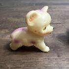 Vintage Lot Of 2 Soft Rubber Squeaky Toy Animals Bear Dog Unbranded