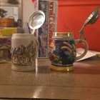 2-piece Lidded Beer Stein Lot  German Made  Breweriana Collectible