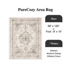 Vintage Area Rug 8x10 Indoor Living Room Taupe Washable Medallion Large Carpe   