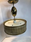Vintage Hanging Fiberglass Glass Lamp Brass Chain Swag Mcm Mid Century Hardwired