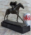 Wonderful Pure Bronze Horse And Jockey Racehorse Statue Sculpture Figurine Decor
