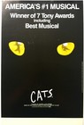  cats - America s  1 Musical  Original Vintage Broadway Show Window Card Poster