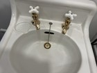 Vintage 1920-30s Crain Pedestal Sink And Faucets