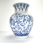 Vintage Blue And White Chinoiserie Floral Vase - 11  - Chinese Porcelain