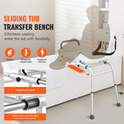 400lbs Sliding Tub Transfer Bench Shower Chair cut-out Seat Reversible Backrest