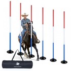 6 Pcs 6ft Pole Bending Poles For Horses  Adjustable With Weighted Base