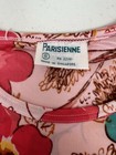 Vintage Retro Print Tee  1970s Nylon Knit Bodycon Shirt  Sz Sm Parisienne Nos