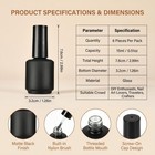 6 Pcs 15ml Empty Nail Polish Bottles With Brush Round Refillable Glass Nail P   