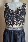 Meier Women s Black Embroidery Lace Beaded Prom Chiffon Pageant Gown Dress 3x 