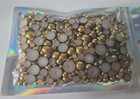 Craftbuddyus 400pcs X Mixed Flatback Gold Pearls 3 4 5 6 8mm  Half Round   Diy