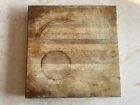 Vtg Square Thick Wood Chop Butcher Block Cutting Board Feet Rustic Primitive