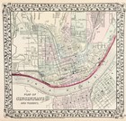 1875 Cincinnati Ohio Map  Original   11x10 5  Mitchell Railroads Wards 