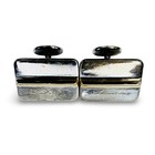 Vintage James Avery Sterling   14k Gold Cufflinks W  Box Pouch 1980s