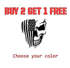 Distressed Skull America Flag Skeleton Vinyl Car Decal Sticker Usa Truck Window 