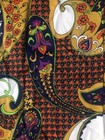 3-yds Vtg  Big-n-bold Floral paisley Pattern Polyester Silky satiny Fabric 45 