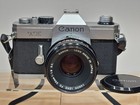 Vtg Canon Tx Camera With Canon Fd 50mm 1 1 8 S c  Lens Somewhat Tested Free Ship