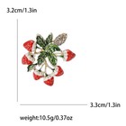 Red Strawberry Brooch Bouquet Flower Gold Pin Spring Sparkly Rhinestone