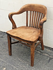 Vintage Antique Solid Wood Bankers Office Desk Chair Shipping Available 