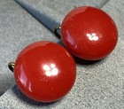 Vintage Screw-back Red Lucite Plastic Button Earrings 3 4  Mid-century Modern