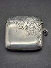 Antique Victorian Sterling Silver Engraved Match Safe vesta Case Uk bham 1902