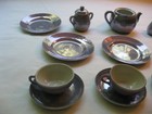 Vintage Child   s Tea Set Lusterware Blue Set 17-pc Blue Luster Porcelain - Japan