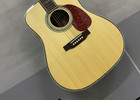 Natural Color Acoustic Guitar  Solid Spruce Top  Dreadnought Body  Abalone Inlay
