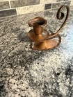 Gregorian Copper Single Leaf Chamber Candle Stick Holder