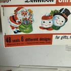 Vintage Gummed Christmas Seals Books Puffy Stickers Smiley Face Mixed Lot