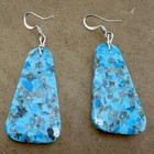 Santo Domingo Pueblo Turquoise Slab Dangle Earrings Native American Jewelry