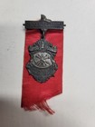 Antique 1909 Firemen s Badge Ribbon - Eversink Walton Guests Of Waalkill Engine 