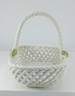 Vintage Ceramic Woven Basket Made In Spain