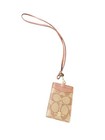 Coach Signature Pvc Lanyard Id Badge Card Holder Womens Khaki Saddle Designer