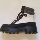 Cougar Waterproof Lace Up Boots Size 7 Black White Leather Fall Winter Ankle New
