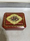 Vintage Daher Floral Tin  Hinged Lid Keepsake Box  Cottagecore Decor