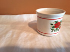 Vintage  1988 Lefton China  Poinsettia Xmas Tealight voltive Candle Holder 06777