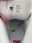 Dc Unisex Woman   s White Multicolor High Top Sneakers Rainbow Laces Size 10