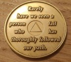48 Year Alcoholics Anonymous Aa Founders Bronze Medallion Coin Sobriety Chip 