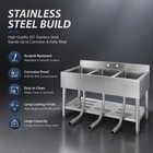 Commercial Kitchen Sink  freestanding 3-compartment Stainless Steel Utility Sink